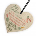 My Garden Gardening Wooden Heart Funny Garden Shed Sign Plaque