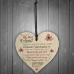 Best Friend Friends Plaque Wooden Heart Birthday Thank You Mum