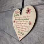 Best Friend Friends Plaque Wooden Heart Birthday Thank You Mum