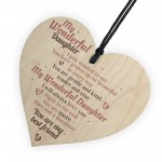 Wonderful Daughter Wooden Heart Sign Mum Daughter Plaque Special