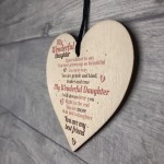 Wonderful Daughter Wooden Heart Sign Mum Daughter Plaque Special