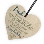 Amazing Happy Birthday Wooden Heart Dad Daddy Funny Card Baby