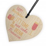 Prosecco Happy Birthday Wooden Heart Mum Daughter Best Friend