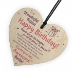 Friendship Best Friend Plaque Happy Birthday Heart Gift Mum 