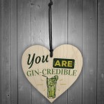 You Are Gin-credible Gin & Tonic Wood Heart Alcohol Friend Sign