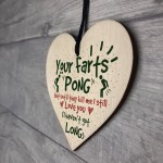 Your Farts Pong Happy Birthday Funny Card Wooden Hanging Sign