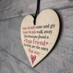 True Friend Sentimental Friendship Gift Wood Heart Sign Gift