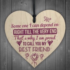 My Best Friend Sentimental Friendship Friend Gift Wood Heart