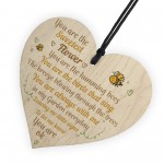 Mum Nan Dad Family Guardian Wood Heart Sign Memorial Gift Angel