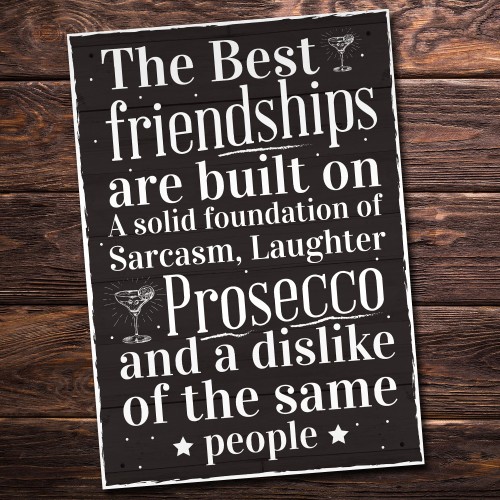 Friendship Sign Best Friend Prosecco Plaque Gifts For Women Her 