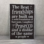 Friendship Sign Best Friend Prosecco Plaque Gifts For Women Her 