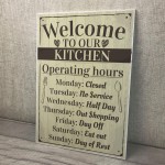 Kitchen Sign Humorous Plaque Vintage Retro Wall Shabby Chic 