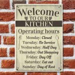 Kitchen Sign Humorous Plaque Vintage Retro Wall Shabby Chic 