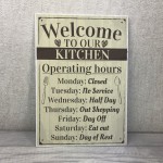 Kitchen Sign Humorous Plaque Vintage Retro Wall Shabby Chic 