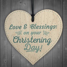 Christening Decorations For Baby Boy Girl Gifts Wooden Heart 