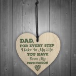 Fathers Day Gift Daddy Dad Stepdad Father Wooden Hanging Heart 