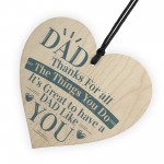 Dad Thank You Birthday Fathers Day Friendship Gift Wooden Heart