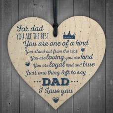 Dad You Are The Best Birthday Fathers Day Dad Daddy Wooden Heart