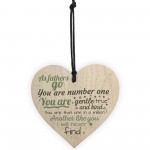 Number One Hanging Wood Heart FATHERS DAY Gift For Him Dad