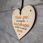 Thank You Wood Heart Friendship Gift For Colleague Friend New