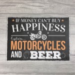 Motorcycle Beer Plaque Alcohol Pub Plaque Funny Man Cave Wall 