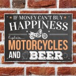 Motorcycle Beer Plaque Alcohol Pub Plaque Funny Man Cave Wall 