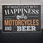 Motorcycle Beer Plaque Alcohol Pub Plaque Funny Man Cave Wall 