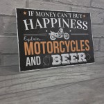 Motorcycle Beer Plaque Alcohol Pub Plaque Funny Man Cave Wall 