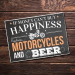 Motorcycle Beer Plaque Alcohol Pub Plaque Funny Man Cave Wall 