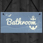 Bathroom Plaque Seaside Nautical Accessories Shabby Chic Vintage