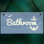 Bathroom Plaque Seaside Nautical Accessories Shabby Chic Vintage