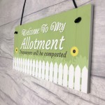 Welcome To My Allotment Garden Sign Outdoor Shed Plaque Gift