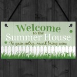 Welcome To Garden Novelty Plaque Summer House Sign Garden Shed