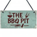 BBQ Pit Novelty Hanging Garden Sign Barbeque Shed SummerHouse