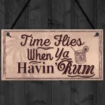 Havin Rum Hanging Sign Funny Alcohol Bar Pub Man Cave Garden