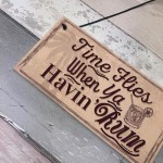 Havin Rum Hanging Sign Funny Alcohol Bar Pub Man Cave Garden