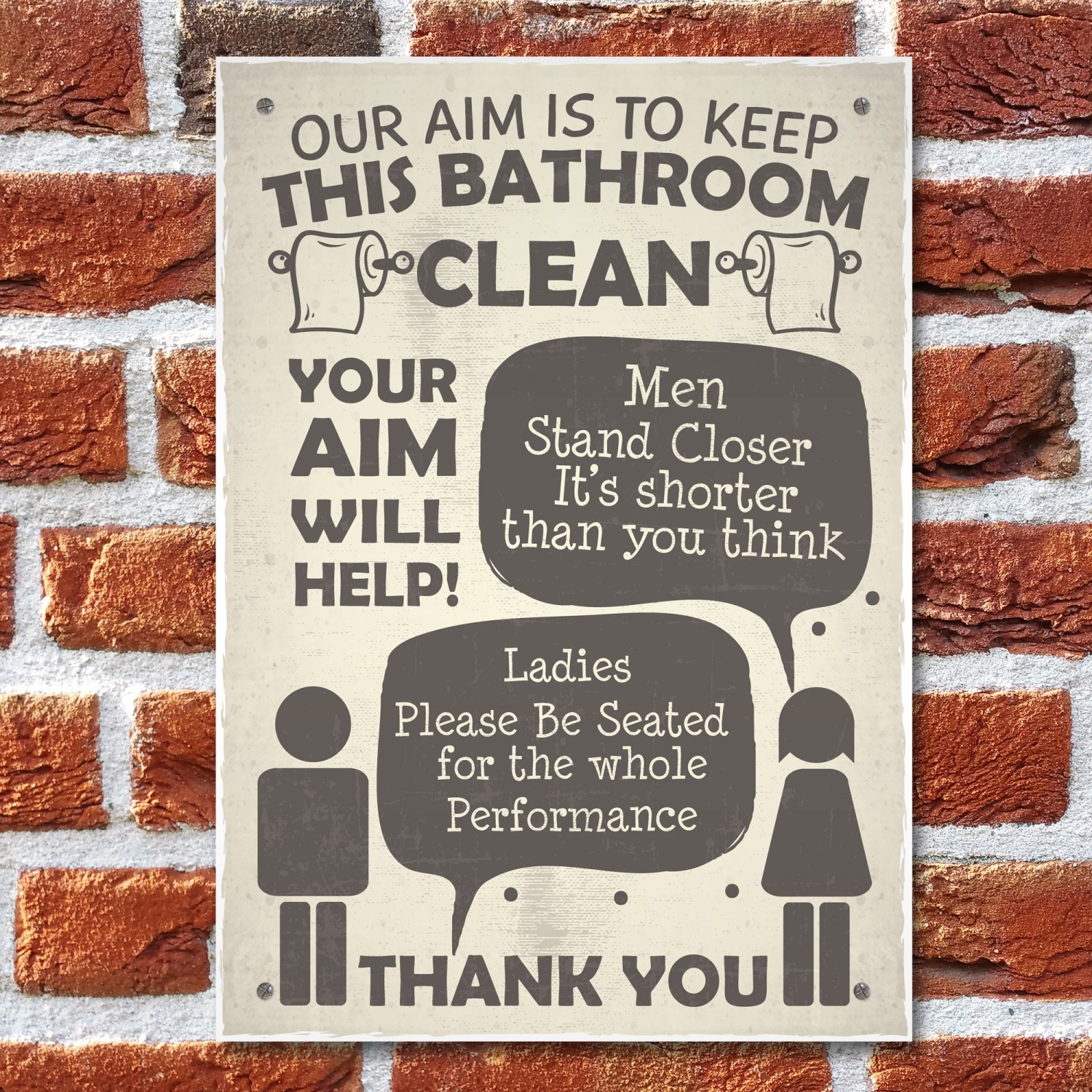 Funny Bathroom Signs Toilet Door Wall Plaques Men Ladies Shabby