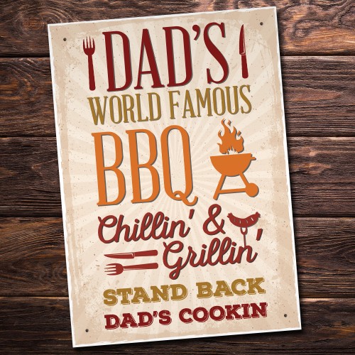 Dad's BBQ Barbeque Shed SummerHouse Hanging Sign Garden 