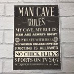 Man Cave Rules Sign Funny Father's Day Gift Man Cave Shed Signs