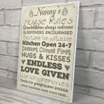 Nanny's House Rules Mum Nan Grandma Grandad Mother's Day