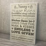 Nanny's House Rules Mum Nan Grandma Grandad Mother's Day