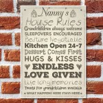 Nanny's House Rules Mum Nan Grandma Grandad Mother's Day