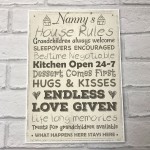 Nanny's House Rules Mum Nan Grandma Grandad Mother's Day