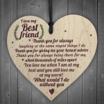 Love Best Friend Friendship Sign Women Birthday Plaque Chic Wood