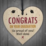 Well Done Graduation Wooden Heart Keepsake Friendship Gifts