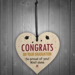 Well Done Graduation Wooden Heart Keepsake Friendship Gifts