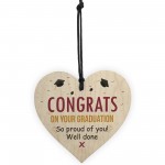 Well Done Graduation Wooden Heart Keepsake Friendship Gifts