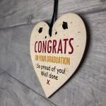 Well Done Graduation Wooden Heart Keepsake Friendship Gifts