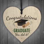 You Did It Congratulations Gift Wood Heart Keepsake Graduation
