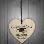 You Did It Congratulations Gift Wood Heart Keepsake Graduation